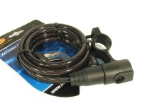 Spirálzár kerékpárhoz 8 mm x 1500 mm, tartóval Spirálzár kerékpárhoz 8 mm x 1500 mm, tartóval