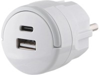 Adapter USB-gyorstöltővel USB-A USB-C kerek kompakt fehér Adapter USB-gyorstöltővel USB-A USB-C kerek kompakt fehér