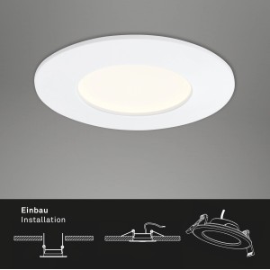 Fehér Briloner LED süllyesztett lámpa 3 részes készlet, 8,5 cm átmérő. Tartalmazza a szerelési vázlatot.