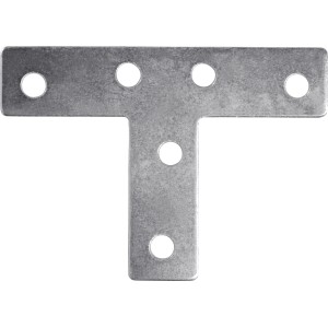 T-lapos összekötő, horganyzott, 70x35x15 mm, T- és fejcsatlakozások rögzítéséhez.