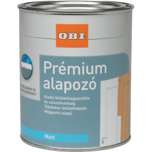 OBI Premium alapozó festék, fehér matt, 375 ml-es doboz, fa és fém felületekre.