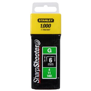 Stanley Tacker tűzőkapocs G típus, 1000 darab, kézi és elektromos tűzőgépekhez.