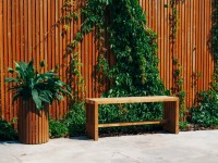 Quadra belátásgátló kerítéselem 90 cm x 180 cm Natúr festett