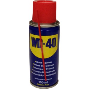 WD-40 multifunkciós olaj spray, kék-sárga, piros szórófejjel.