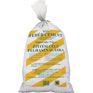 Fehér cement 5 kg-os zsák, finomra őrölve betonhoz, habarcshoz és vakolathoz.