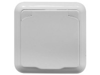 Porto földelt dugalj csapfedéllel fehér