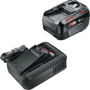 Bosch Starter szett 18 V-os akkumulátorral (4,0 Ah) és töltővel elektromos szerszámokhoz.