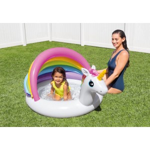 Intex Unicorn Baby Pool: Gyermekpancsoló napvédelemmel és unikornis dizájnnal.
