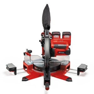 Einhell Power X-Change akkus húzó- és gérvágó fűrész TE-SM 36/10 L Li-Solo, piros, porzsákkal és munkadarab tartókkal.