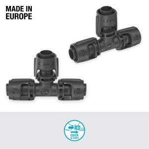 Gardena T-idom 13 mm (1/2 hüvelyk), 2 darabos Micro-Drip-Systemhez, egyszerű elágazás.