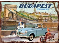 Retro-Gift Hűtőmágnes - Chain Bridge Trabant