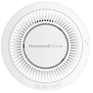 Fehér Honeywell Home füstérzékelő a Tűzvédelemhez a házban.