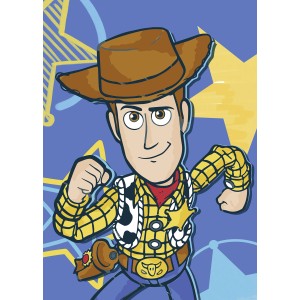 Komar fali kép Woody-val a Toy Story-ból, 50x70 cm, kék. Gyerekszoba dekoráció.