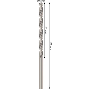 Bosch Pro Metal HSS-G spirálfúró, 6 mm átmérő, ezüst színű.