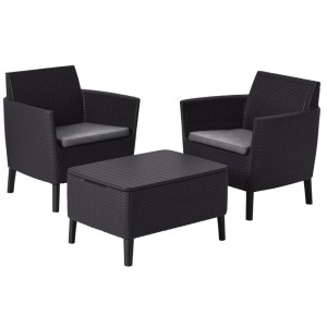 Keter 258969 Salemo Balcony műrattan kerti bútor szett - barna-szürke-bézs