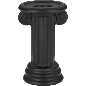 Fekete Modern Antique stílusú gyertyatartó, 10,1 cm magas, kerámiából.