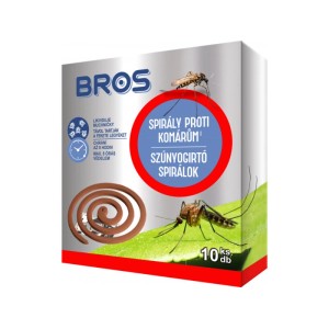 BROS szúnyogirtó spirálok, 10 darabos csomag rovarriasztáshoz.