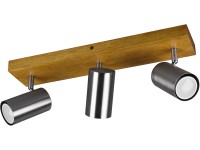 Trio Marley mennyezeti spotlámpa 3-as 44 cm matt nikkel - barna