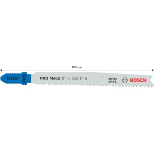 Bosch T 123 XF fűrészlap fémhez, 3 darabos. Alkalmas lemezekhez, csövekhez és profilokhoz.