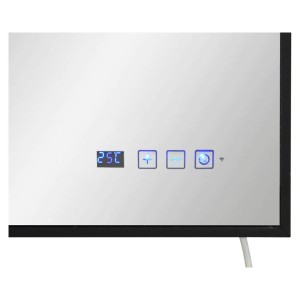 Közelkép az Infrae WIFI M 800W fűtőpanelről termosztáttal és tükörrel.