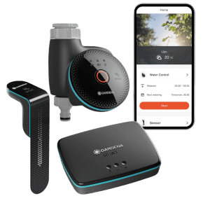 Gardena Smart Sensor Control Set: öntözőkomputer, érzékelő, átjáró. Okostelefonos app vezérlés automata kerti öntözéshez.