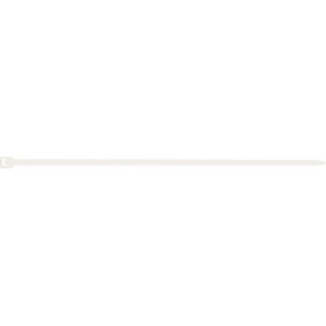 Fehér kábelkötegelő, 120 mm hosszú, 100 darabos készlet, kábelek kötegeléséhez.