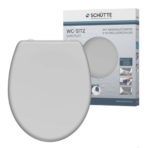 Schütte WC ülőke Grey Duroplast Softclose és gyorsrögzítő funkcióval.