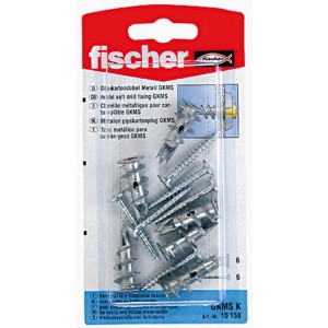 Fischer GKM SK fém gipszkarton dübel, 6 db, csavarokkal a nagy teherbíráshoz.