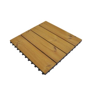 Onek Thermowood Smartdeck klikk járólap 60x60 cm, természetes fenyőfa sötét klikk rendszer alapon.