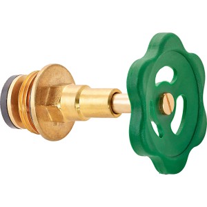 Felső rész ferde ülésű szelephez, 33,3 mm (G 1), sárgaréz zöld kézikerékkel.