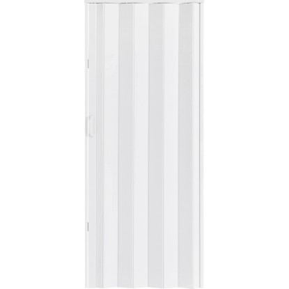 Fehér harmonikaajtó, 82x203 cm, helytakarékos, standard ajtónyílásokhoz.