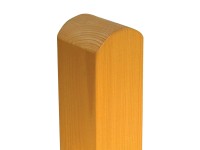 Négyszögletes kerítésoszlop 9 cm x 9 cm x 190 cm kerek fejű mézszínű lazúrozott