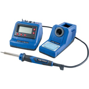 LUX-TOOLS LST-60 (60 W) forrasztóállomás forrasztópákával, állvánnyal, forrasztóhegyekkel és tartozékokkal.