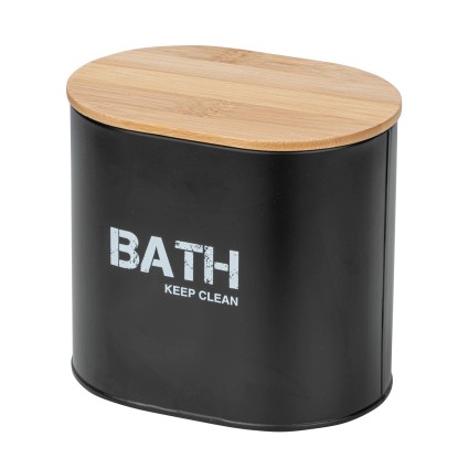 Wenko Gara fürdőszobai doboz fedéllel fekete 1,092l acél 14,5 cm x 13,5 cm x 10