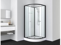 Sanotechnik Bela 1 teljes zuhanykabin kerek fekete Sanotechnik Bela 1 teljes zuhanykabin kerek fekete