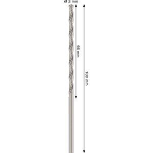 Bosch Pro Metal HSS-G spirálfúró, 3 mm átmérő, ezüst színű.