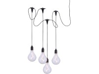 Enni LED-es kültéri függőlámpa 4 izzós Fekete IP44 melegfehér