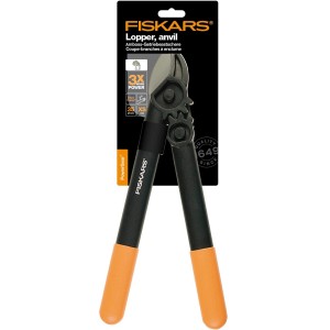 Fiskars Amboss-Getriebeastschere PowerGear L31, kerti olló 3,5 cm átmérőjű ágakhoz.