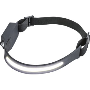 Fekete LED fejlámpa 400 lumen fényerővel, újratölthető az optimális megvilágításért munka közben.
