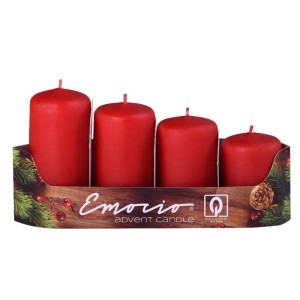 Emocio adventi gyertya fokozatos 40 mm 4 db vörös