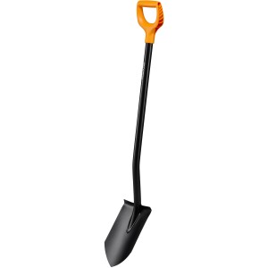 Fiskars Solid hegyes ásó, 117 cm, D-markolattal. Ideális kertészkedéshez.