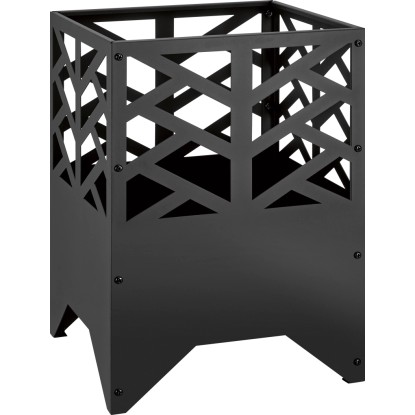 Tűzgyújtó kosár fém fekete 36 cm x 36 cm x 50 cm