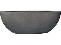 Leger hajó alakú virágtál szürke 65 cm x 33 cm x 24 cm