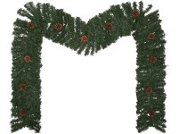 Mű fenyőgirland 270 cm zöld tobozzal