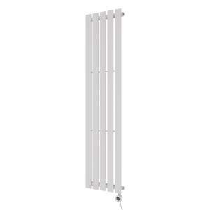 Fehér Azur Stacy elektromos törölközőszárító, 160x37,2 cm, 700 W, 6.1 típus fürdőszobába.