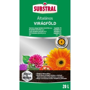 Substral Univerzális virágföld, 20L-es zsák virág illusztrációval. Ideális kertbe és erkélyre.