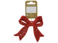 Karácsonyi dekor masni dísz műanyagból 11 cm x 9,8 cm piros Karácsonyi dekor masni dísz műanyagból 11 cm x 9,8 cm piros