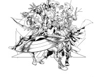 Komar vlies fotótapéta Avengers Black and White 300 cm x 280 cm