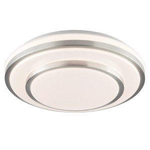 Modern Nivaro LED mennyezeti lámpa ezüst/fehér színben, Ø 29,3 cm. Ideális lakóterekbe.