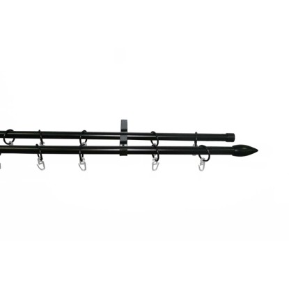 Fém karnis 2 soros fekete 200 cm FLAME típus véggel